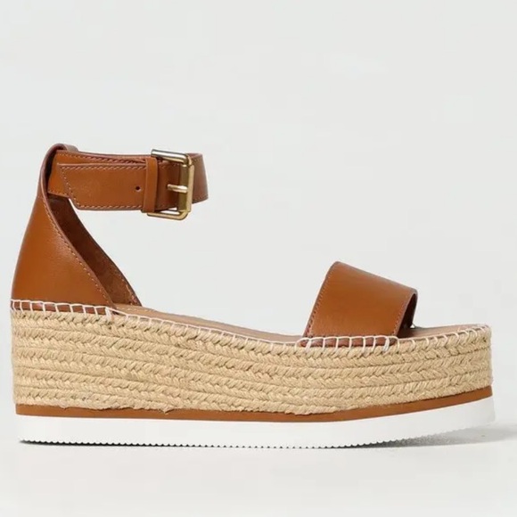 See By Chloe Tan Leather Wedges - Size 9 - Worn once! - Picture 1 of 4